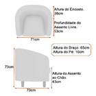 Poltrona Decorativa 71cm Dolar Courino Preto | Bouclé Suave O